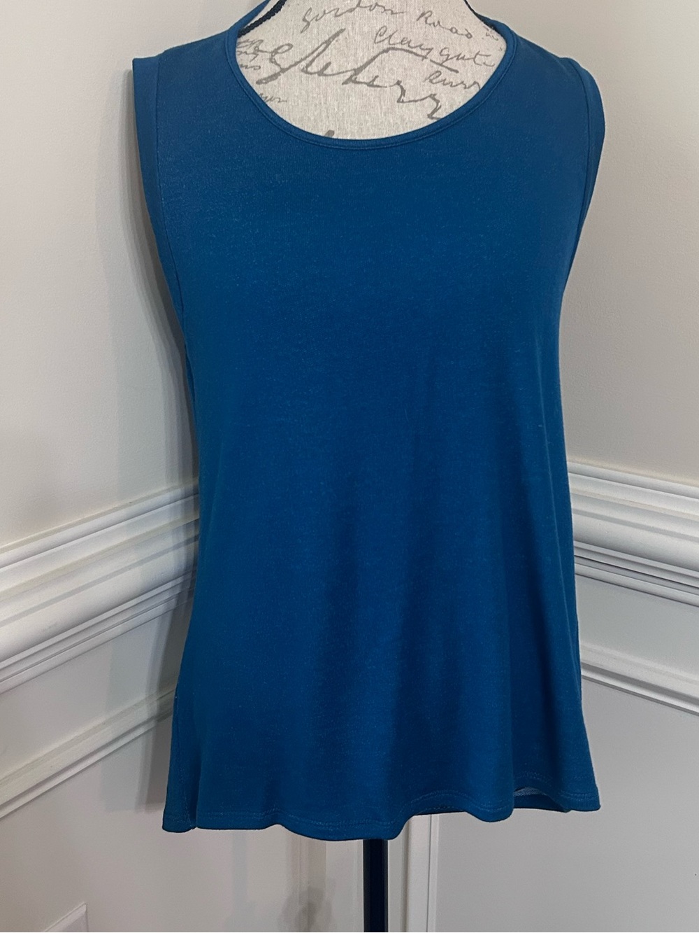 LaClef Teal Tank Top - Blue Green Stretch Jersey